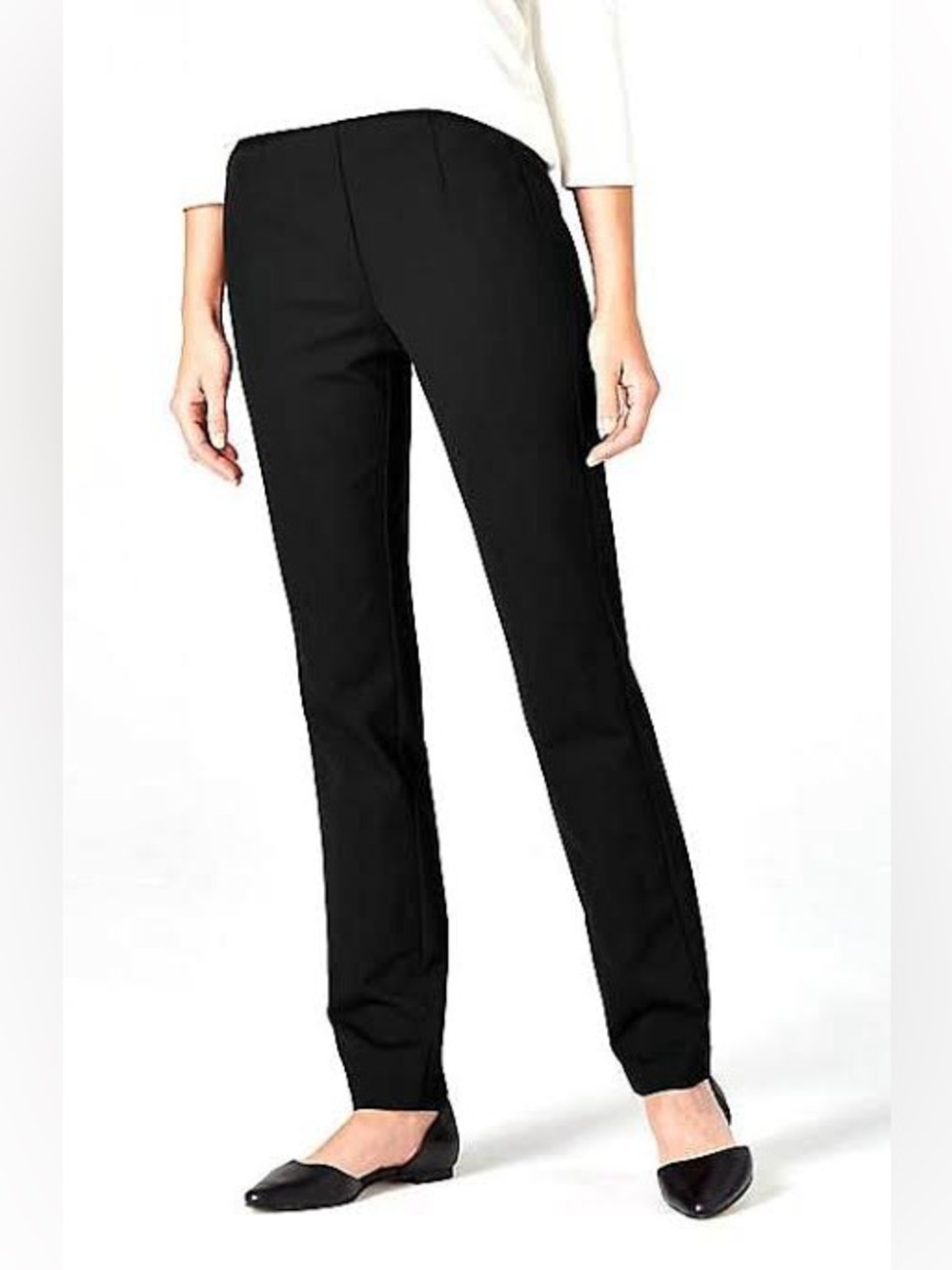 J. Jill Ponte Slim Leg Pants Black Medium Pull On Stretch Casual Office Work
